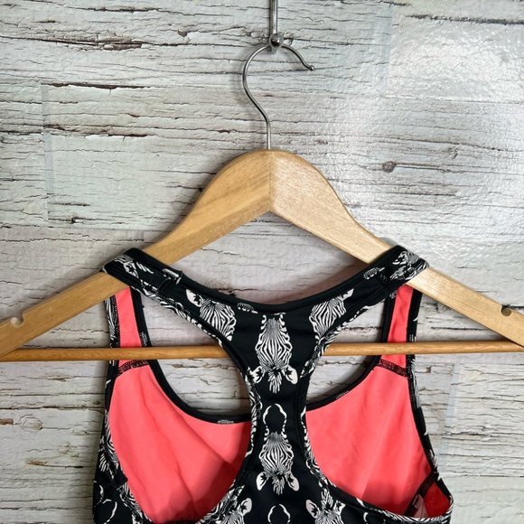VSX Victoria Secret Sports Bra Racerback Zebra Black White Pink Size small - Picture 4 of 8